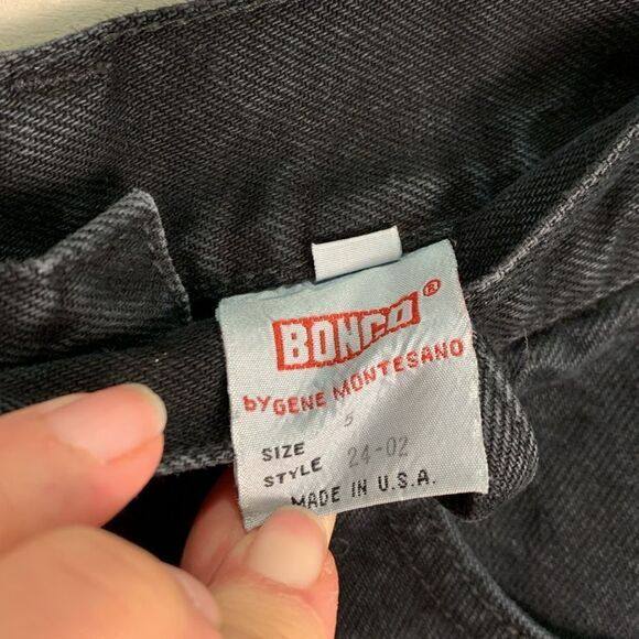 Vintage bongo black denim cut off high waist jeans shorts women’s size 5 cotton - Picture 9 of 9